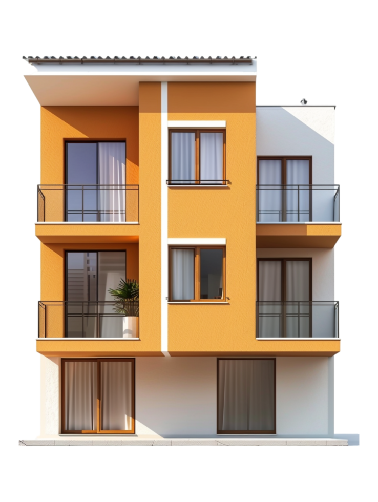 Quadruplex house on transparent background png