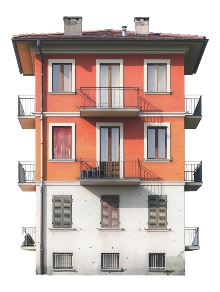 Quadruplex house on transparent background png