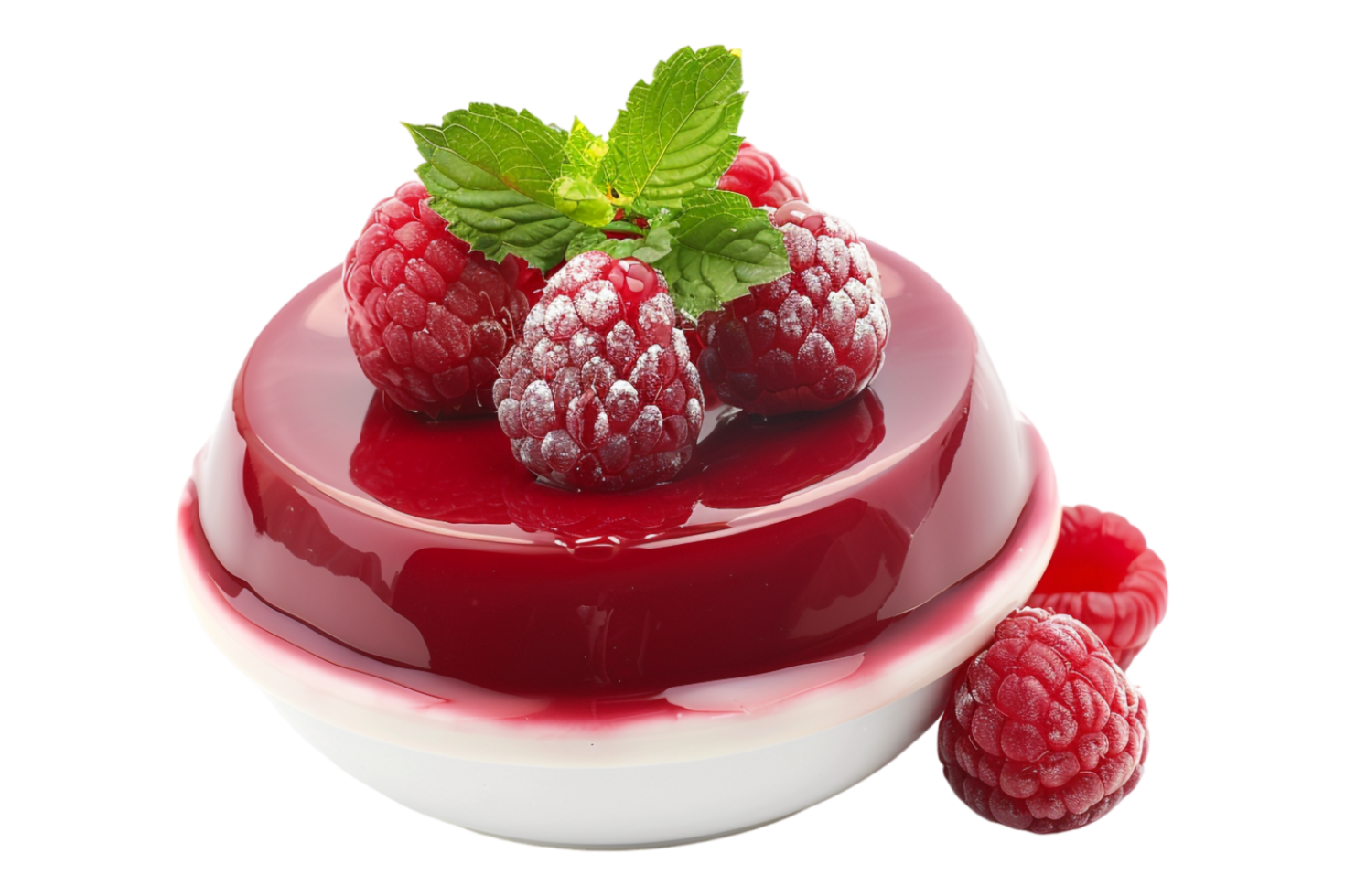 Raspberry pudding alone against transparent background png