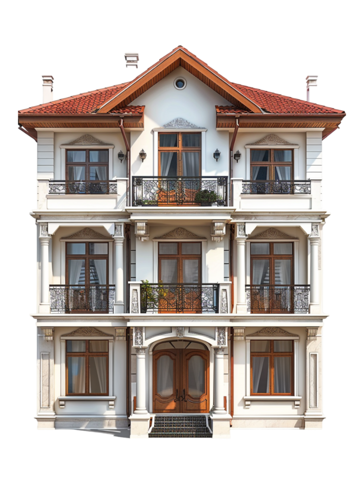 Quadruplex house on transparent background png