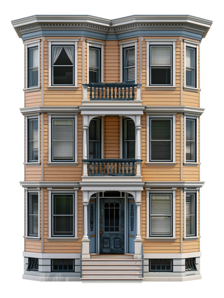 Quadruplex house on transparent background png