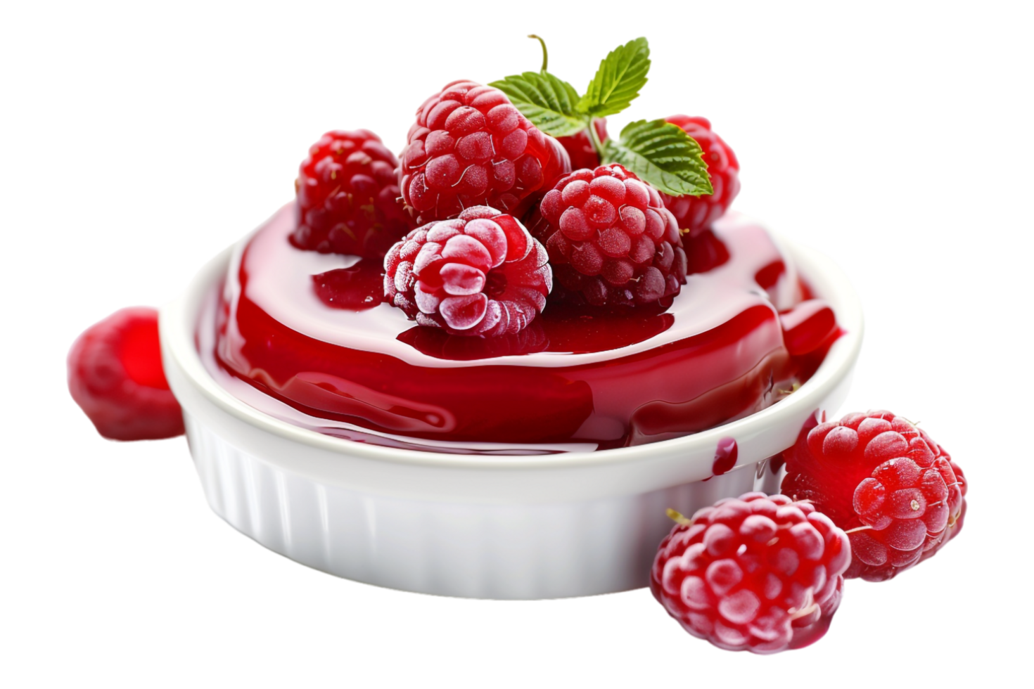 Raspberry pudding alone against transparent background png