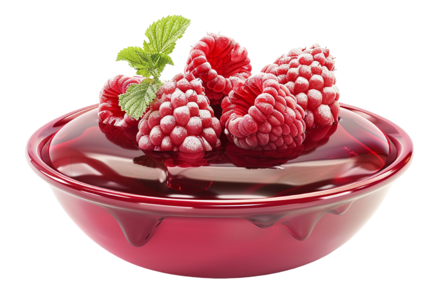 Raspberry pudding alone against transparent background png