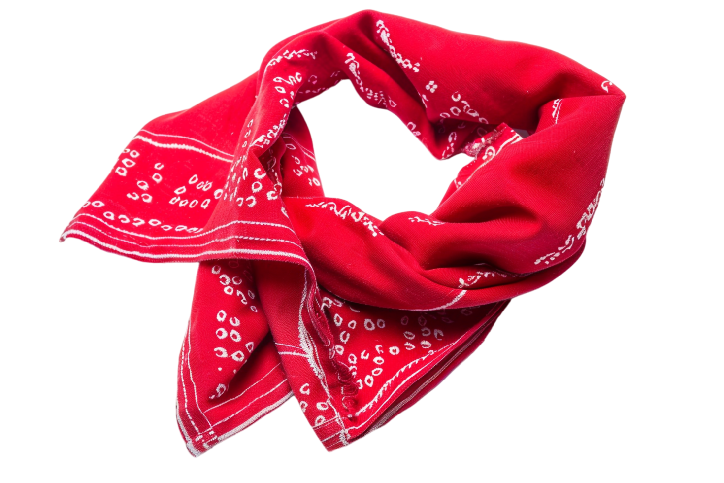Red bandana against transparent background png