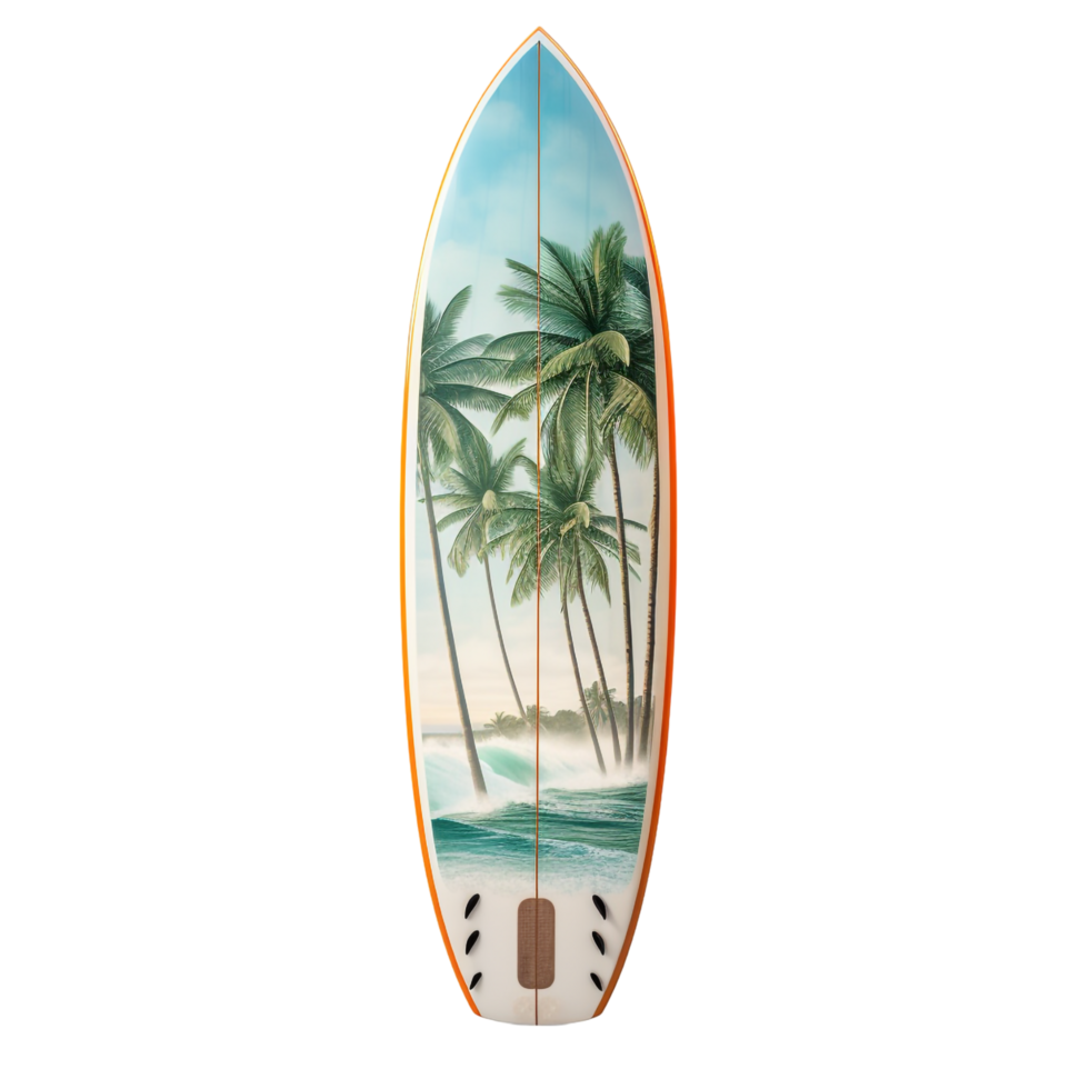 Surfboard against transparent background png