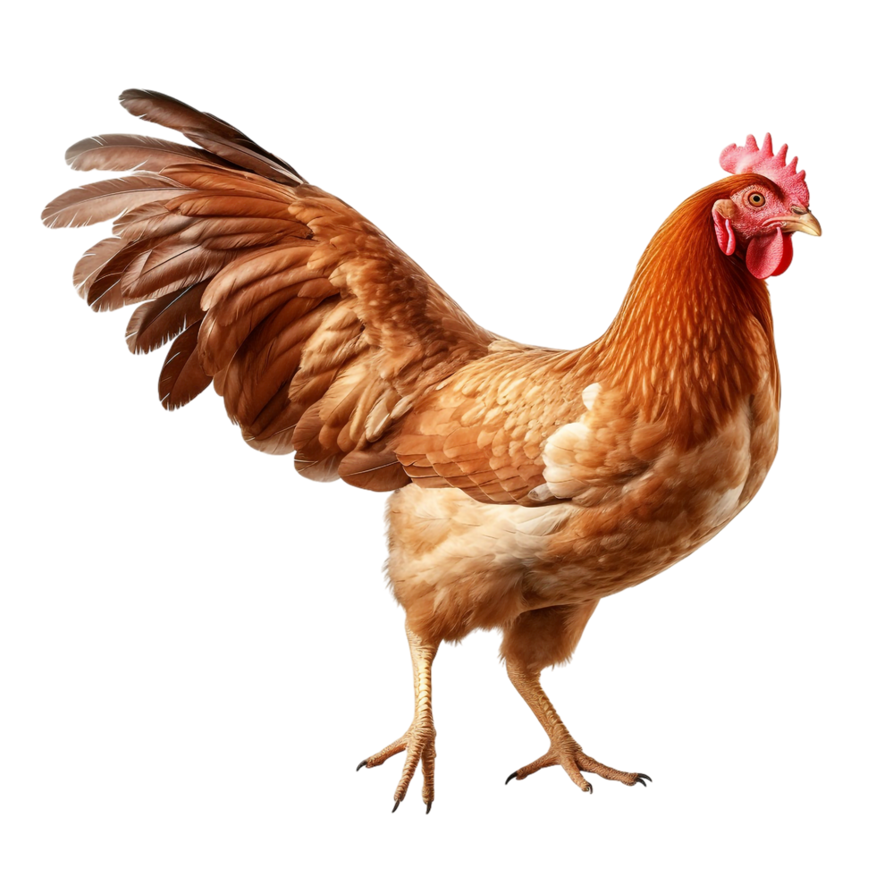 Flying hen on transparent background png