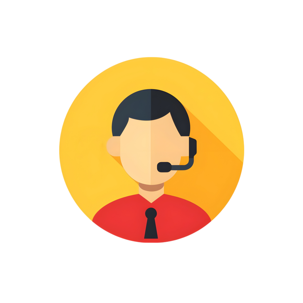 Isolated Customer Support icon against transparent background png