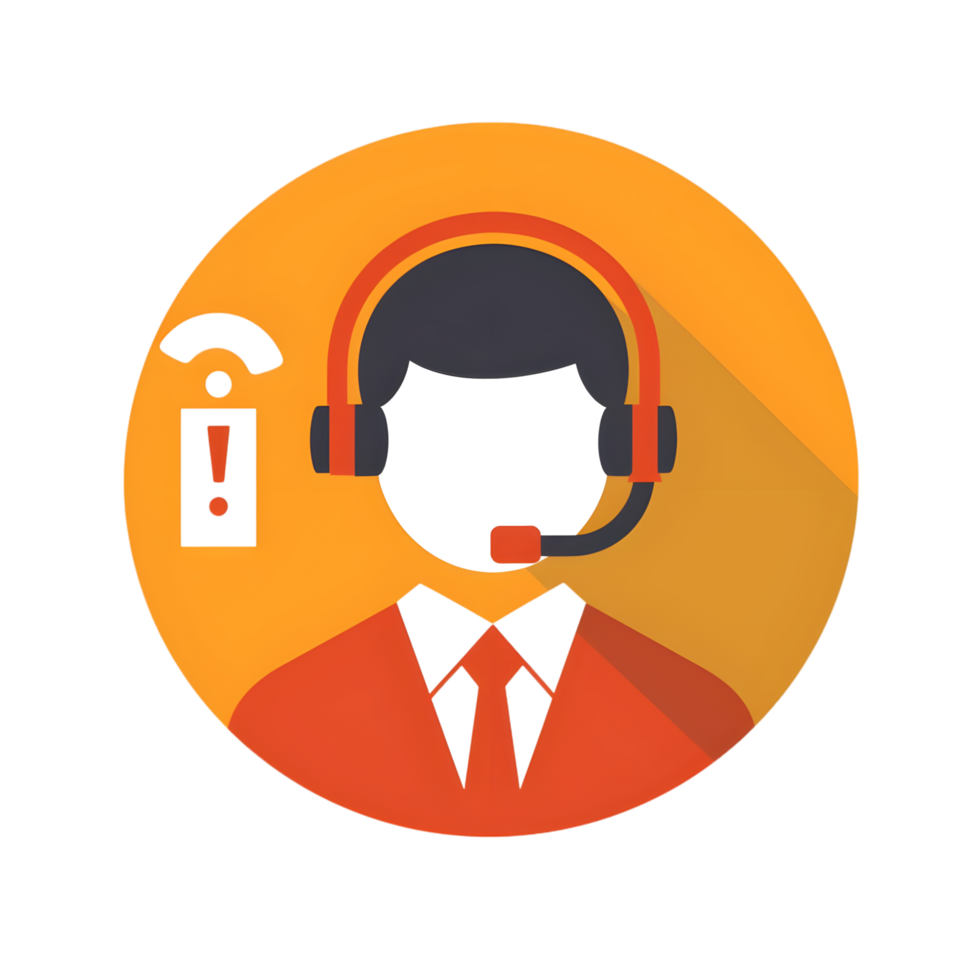 Isolated Customer Support icon against transparent background png