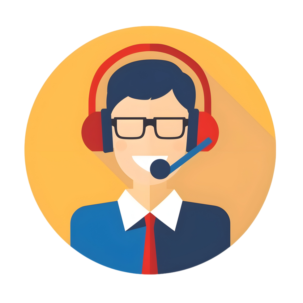 Isolated Customer Support icon against transparent background png