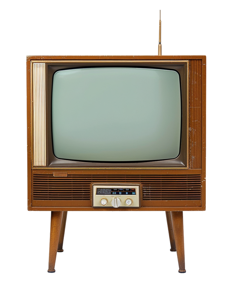 Retro TV against transparent background png
