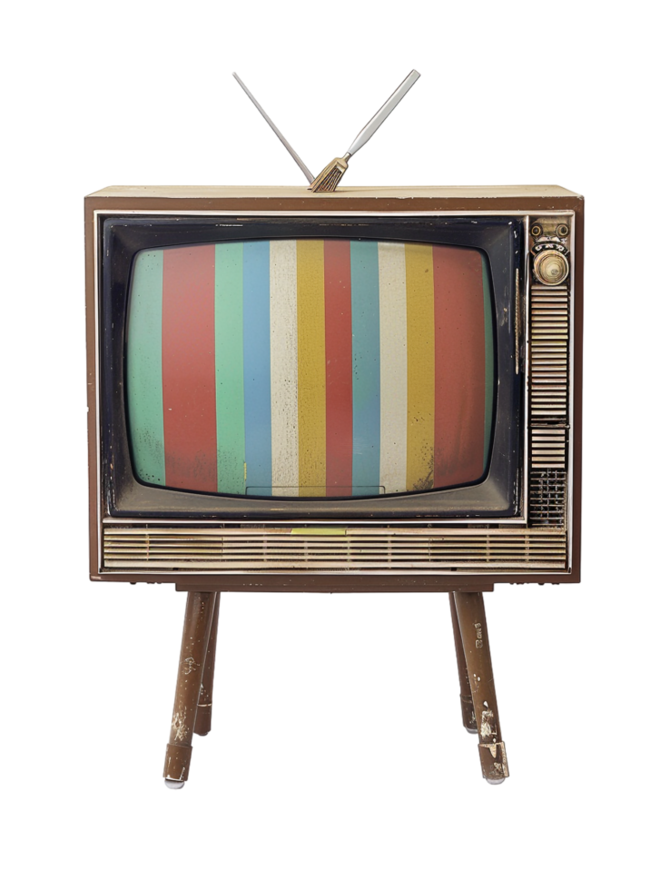 Retro TV against transparent background png