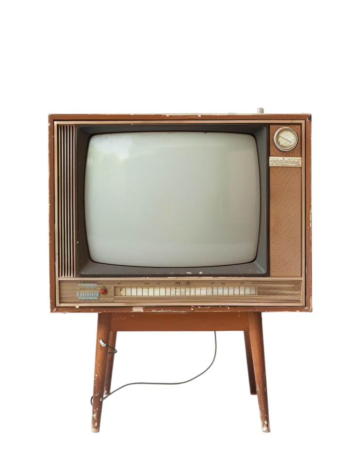 Retro TV against transparent background png