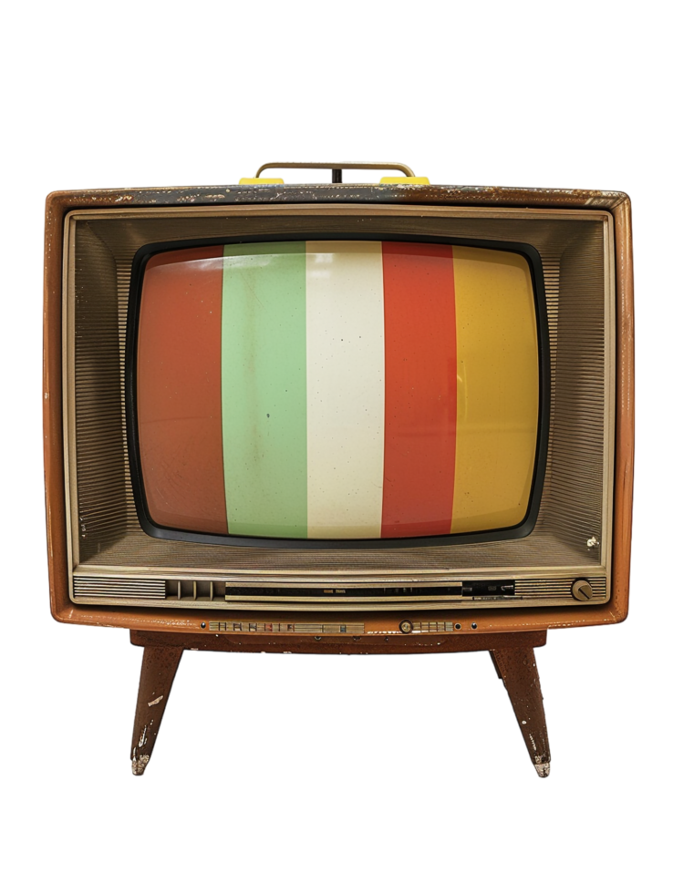 Retro TV against transparent background png