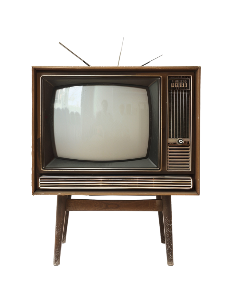 Retro TV against transparent background png