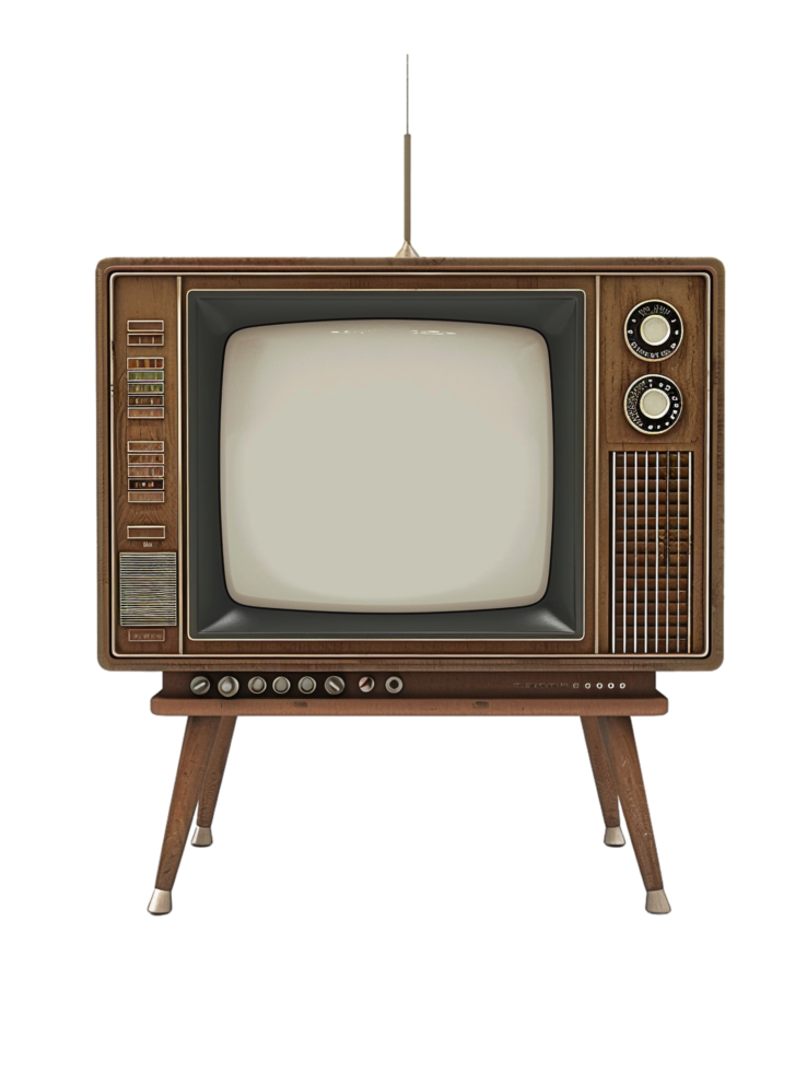Retro TV against transparent background png