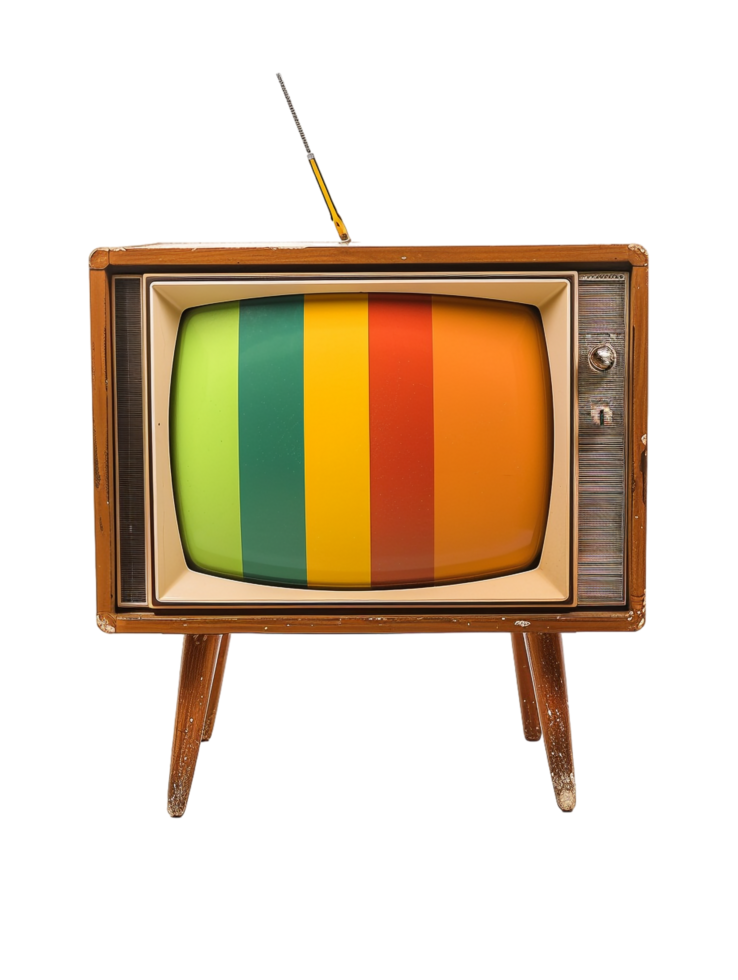 Retro TV against transparent background png