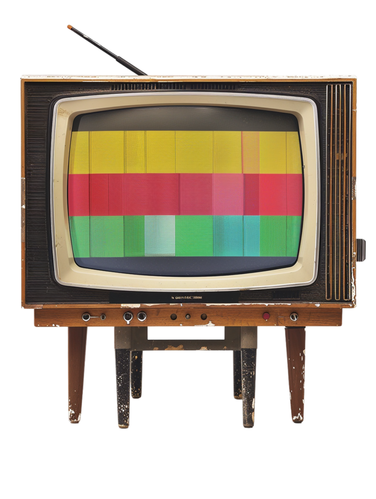 Retro TV against transparent background png