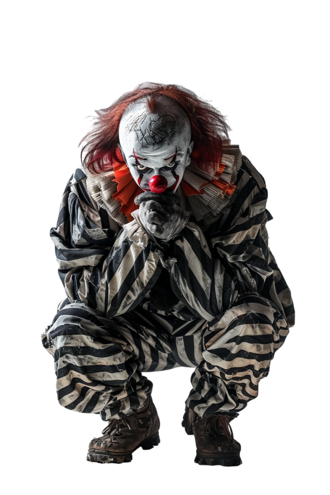 Scary clown isolated on transparent png