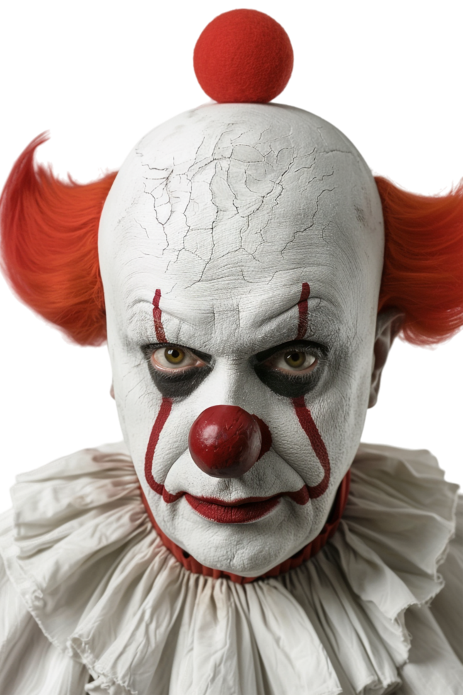 Scary clown isolated on transparent png