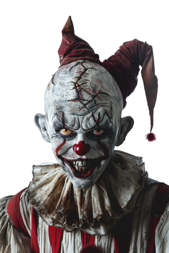Scary clown isolated on transparent png
