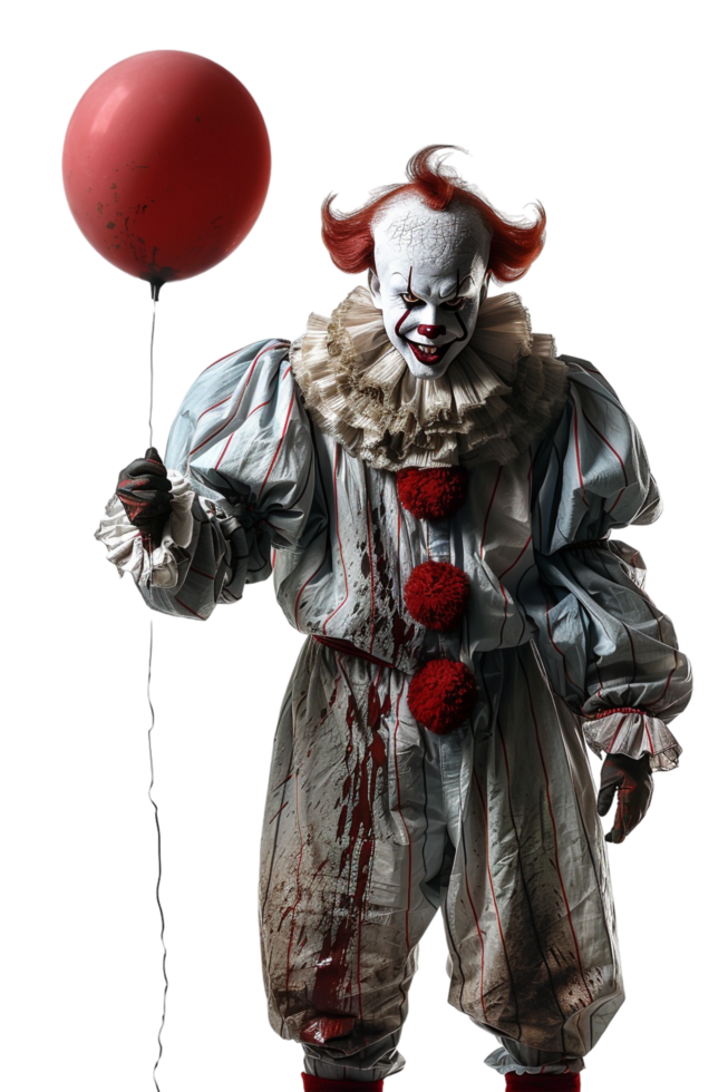 Scary clown isolated on transparent png