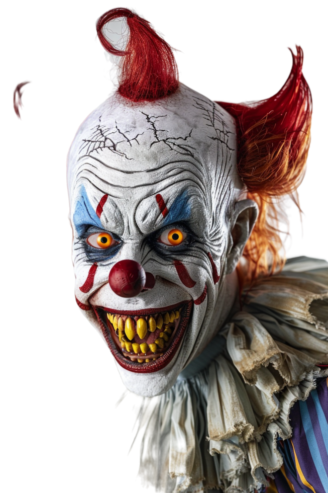 Scary clown isolated on transparent png