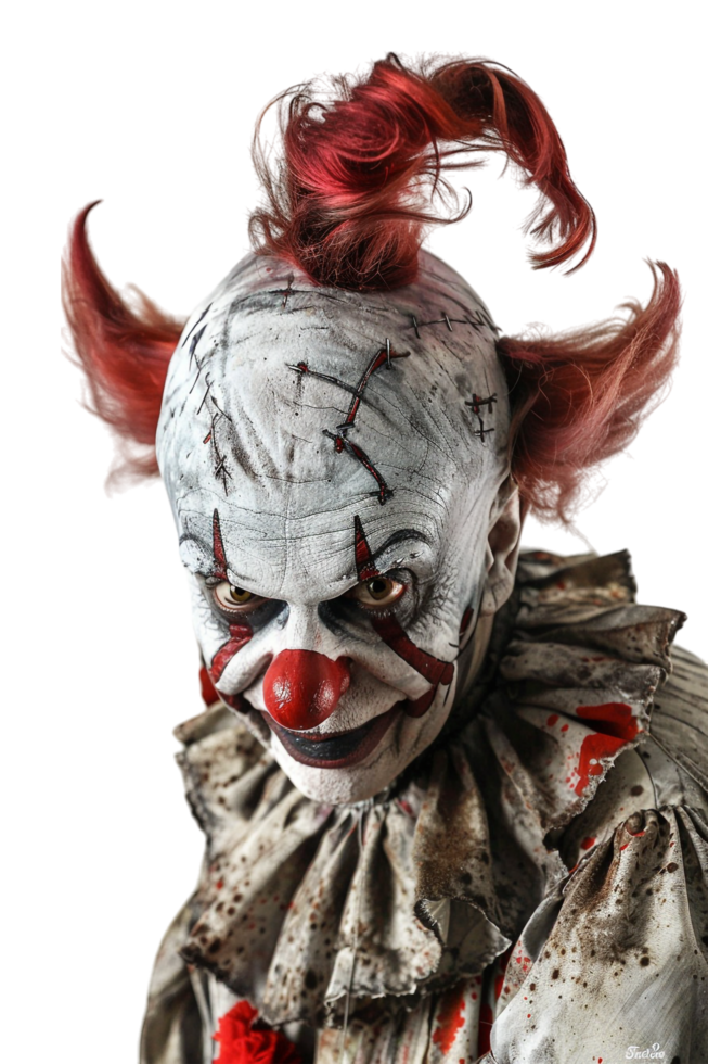 Scary clown isolated on transparent png