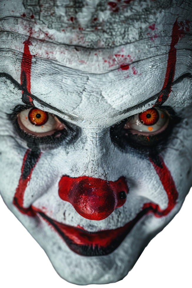 Scary clown isolated on transparent png