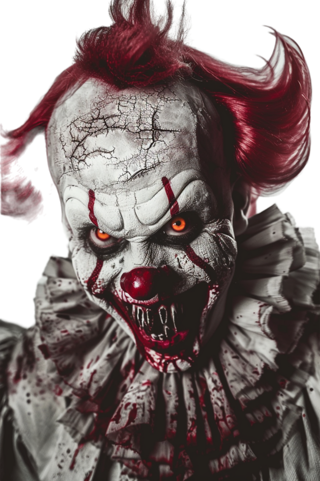 Scary clown isolated on transparent png
