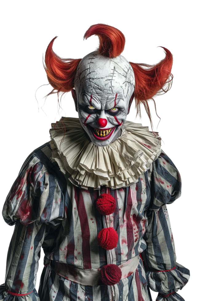 Scary clown isolated on transparent png