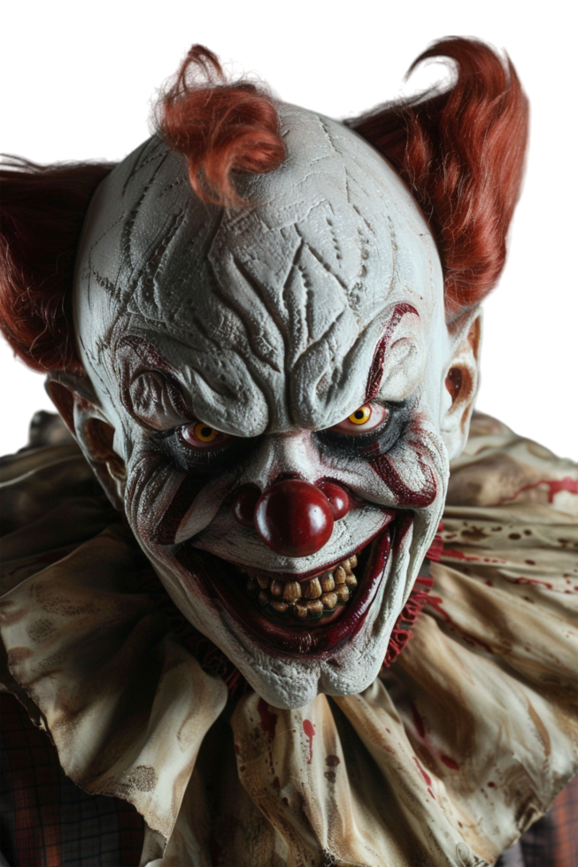 Scary clown isolated on transparent png