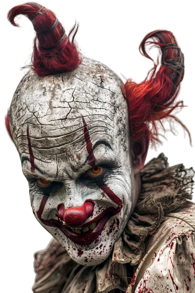 Scary clown isolated on transparent png