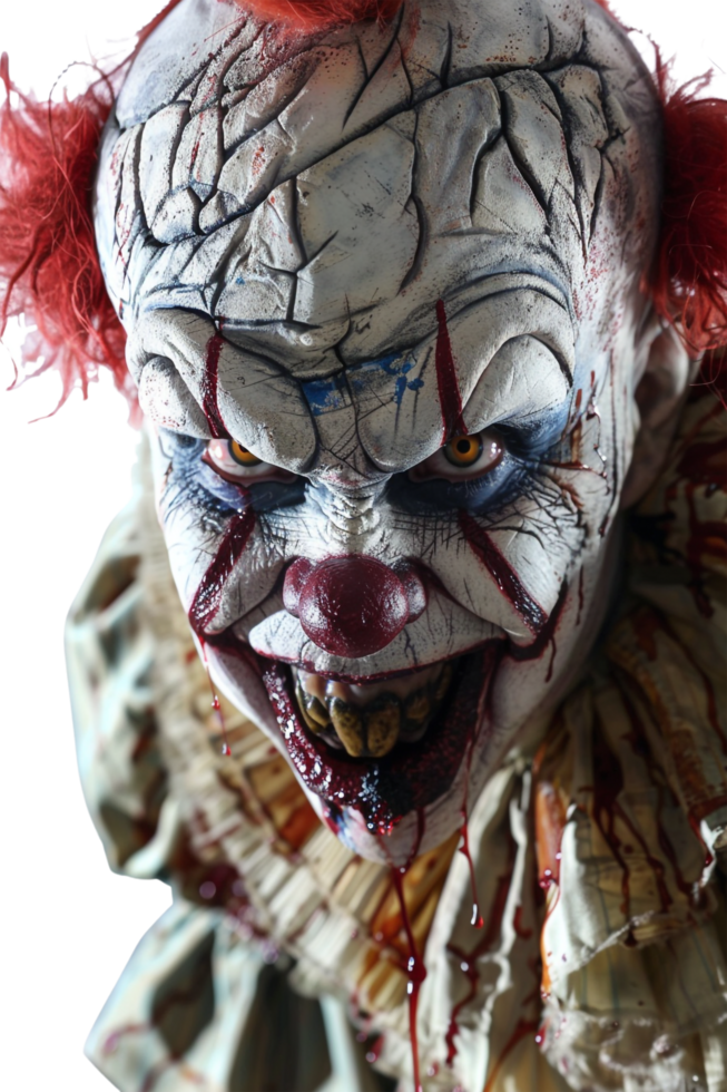 Scary clown isolated on transparent png