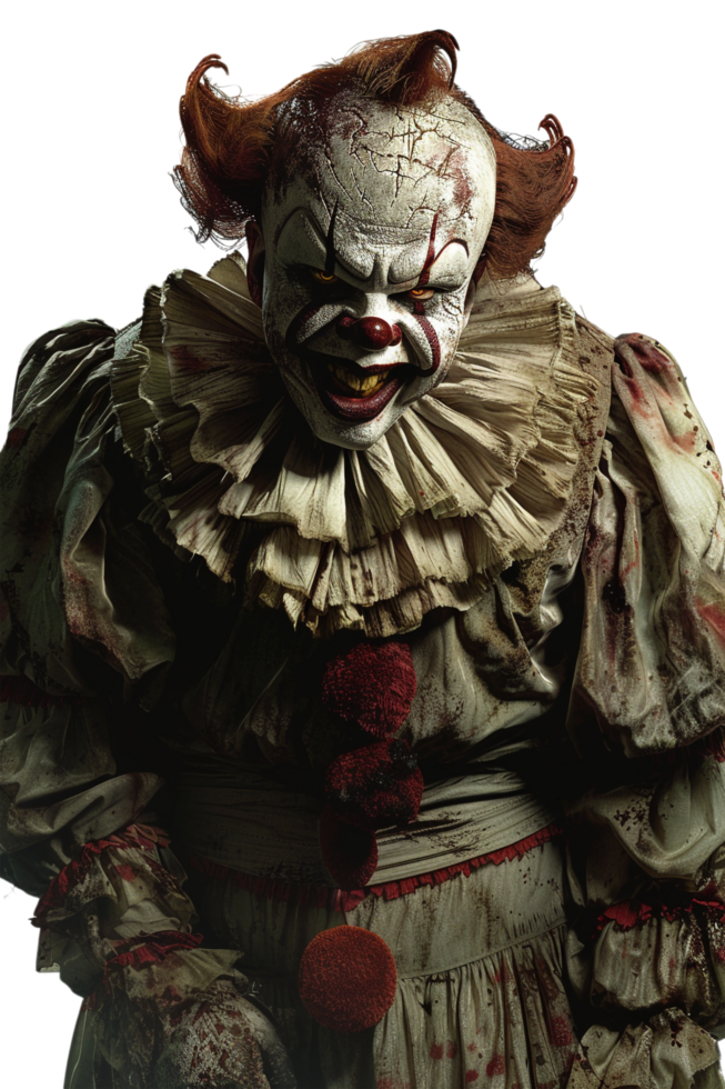 Scary clown isolated on transparent png
