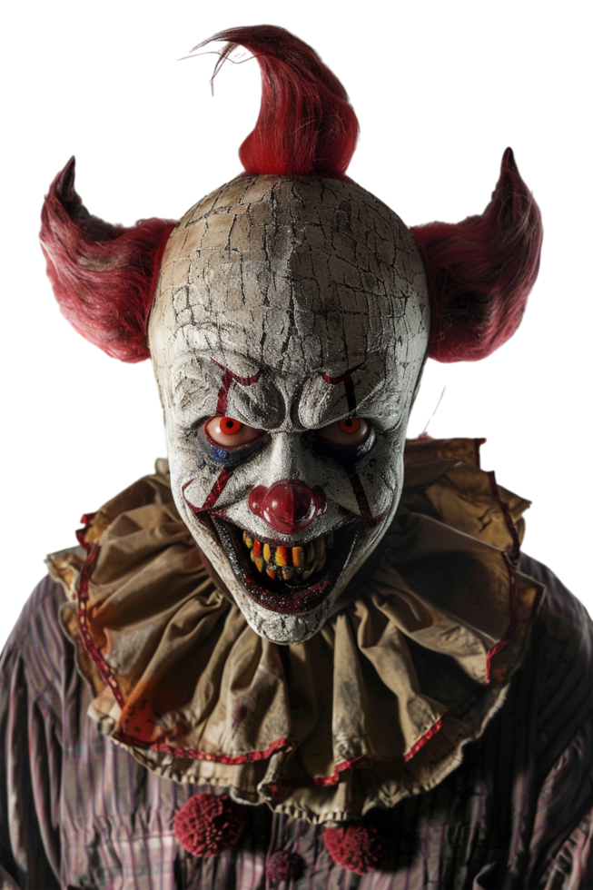 Scary clown isolated on transparent png