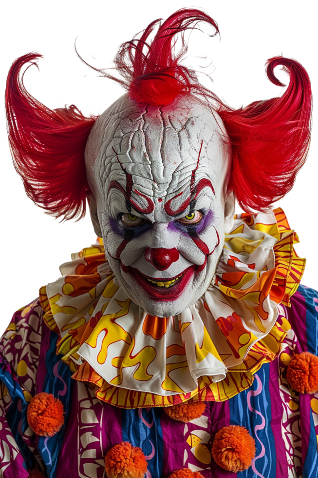 Scary clown isolated on transparent png