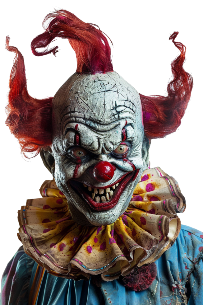 Scary clown isolated on transparent png