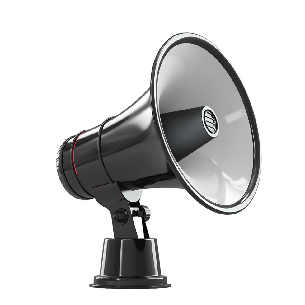3D-rendered megaphone mock-up on a transparent background png