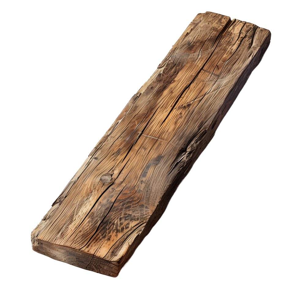 A piece of wood on transparent background high 8K png