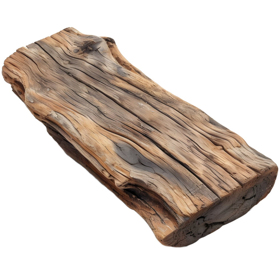 A piece of wood on transparent background high 8K png