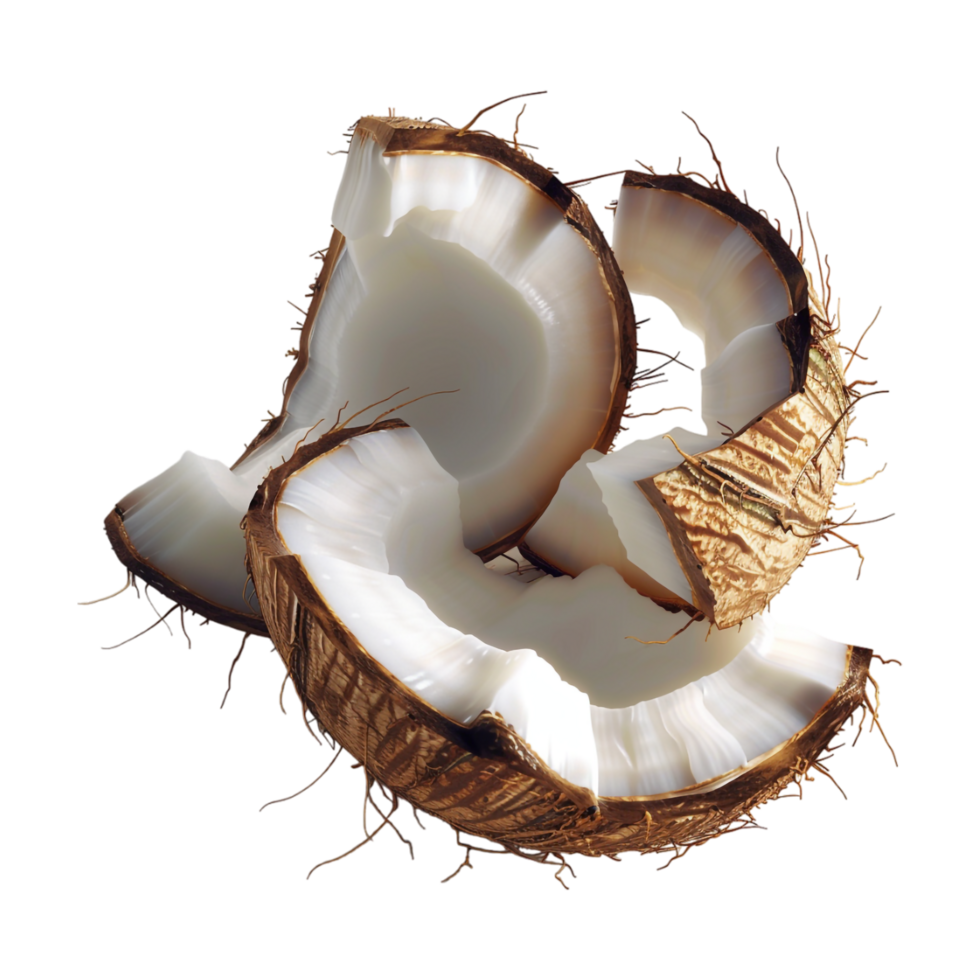 Coconut Slices on Transparent Background png