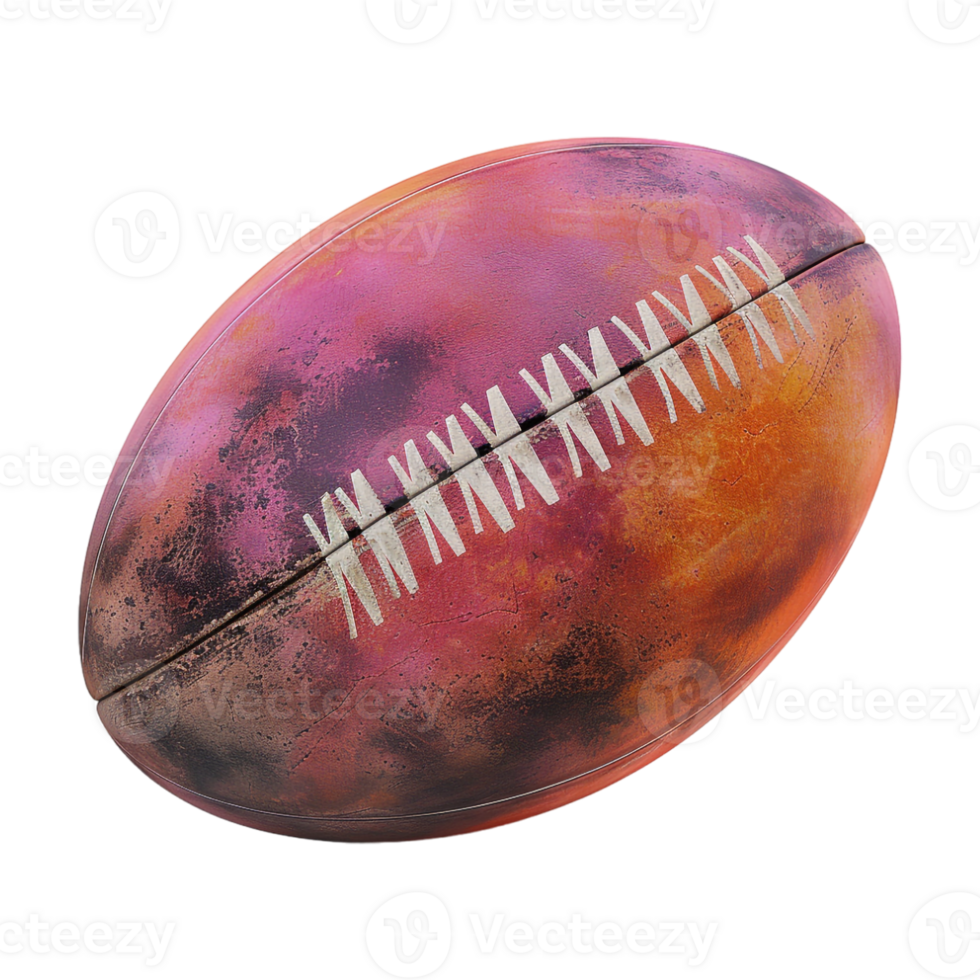 Colorful Rugby Ball on Transparent Background png