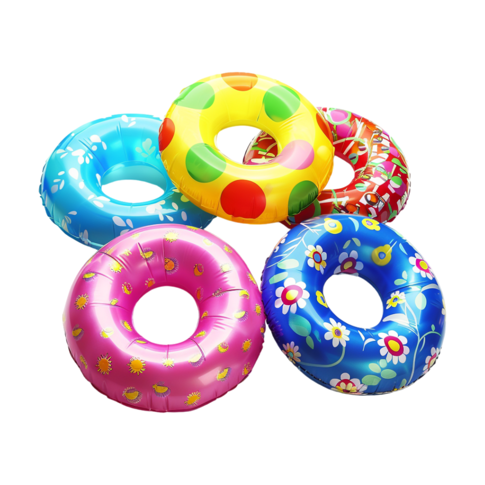 Beautiful Colorful inflatable floaties on Transparent Background png