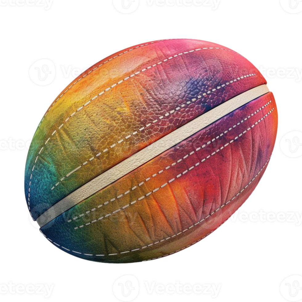 Colorful Rugby Ball on Transparent Background png