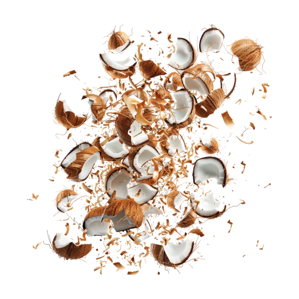 Coconut Slices on Transparent Background png