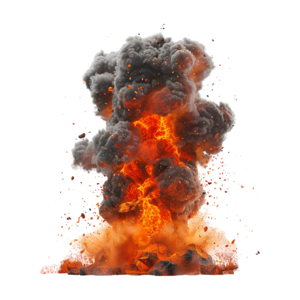 Lava Explosion on Transparent Background png