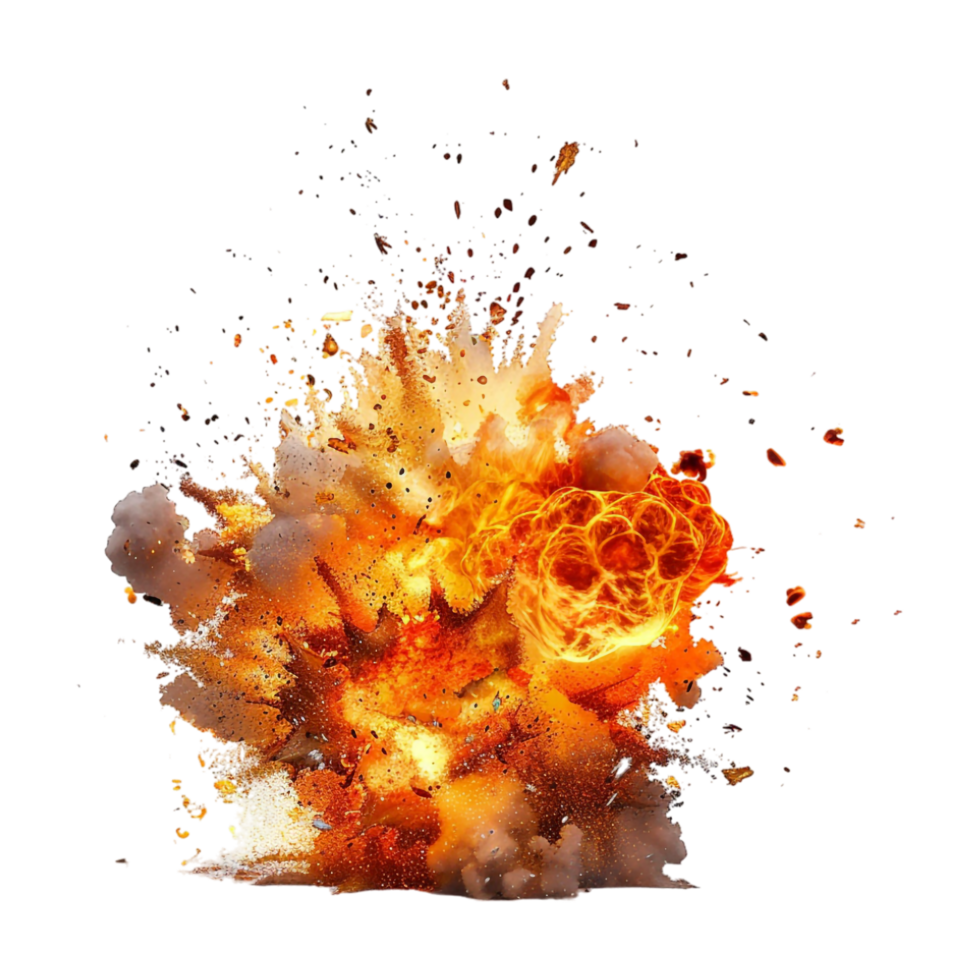 Lava Explosion on Transparent Background png