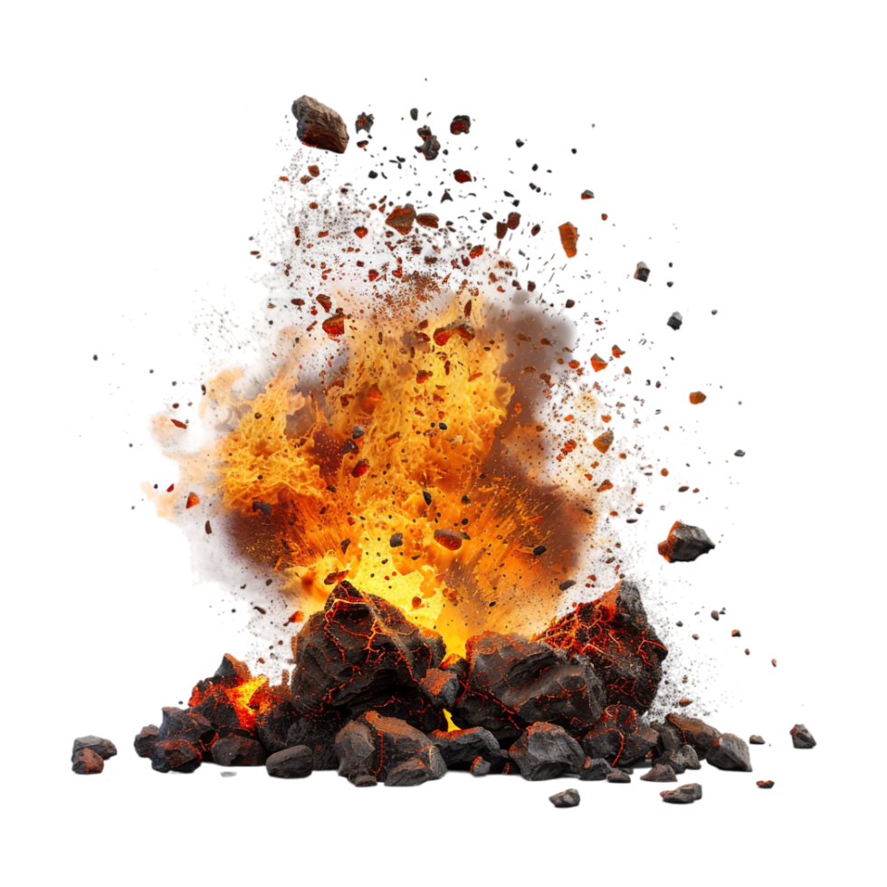 Lava Explosion on Transparent Background png