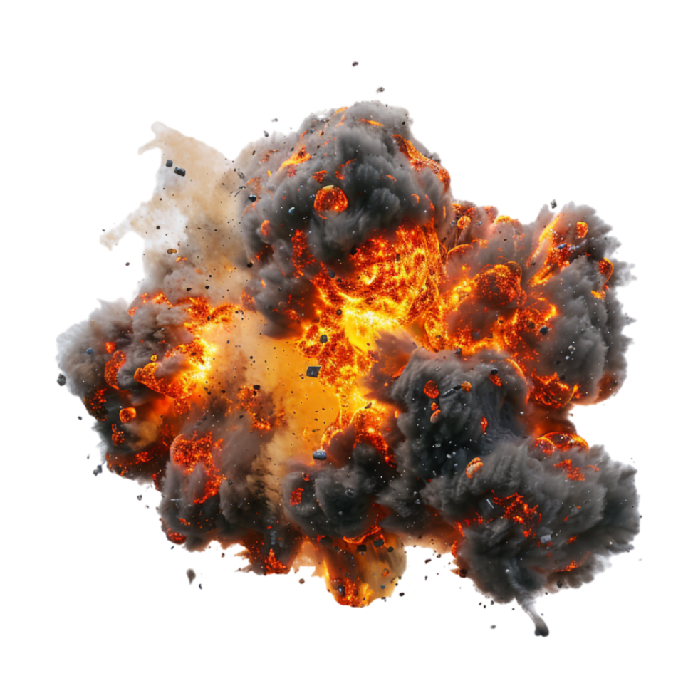 Lava Explosion on Transparent Background png