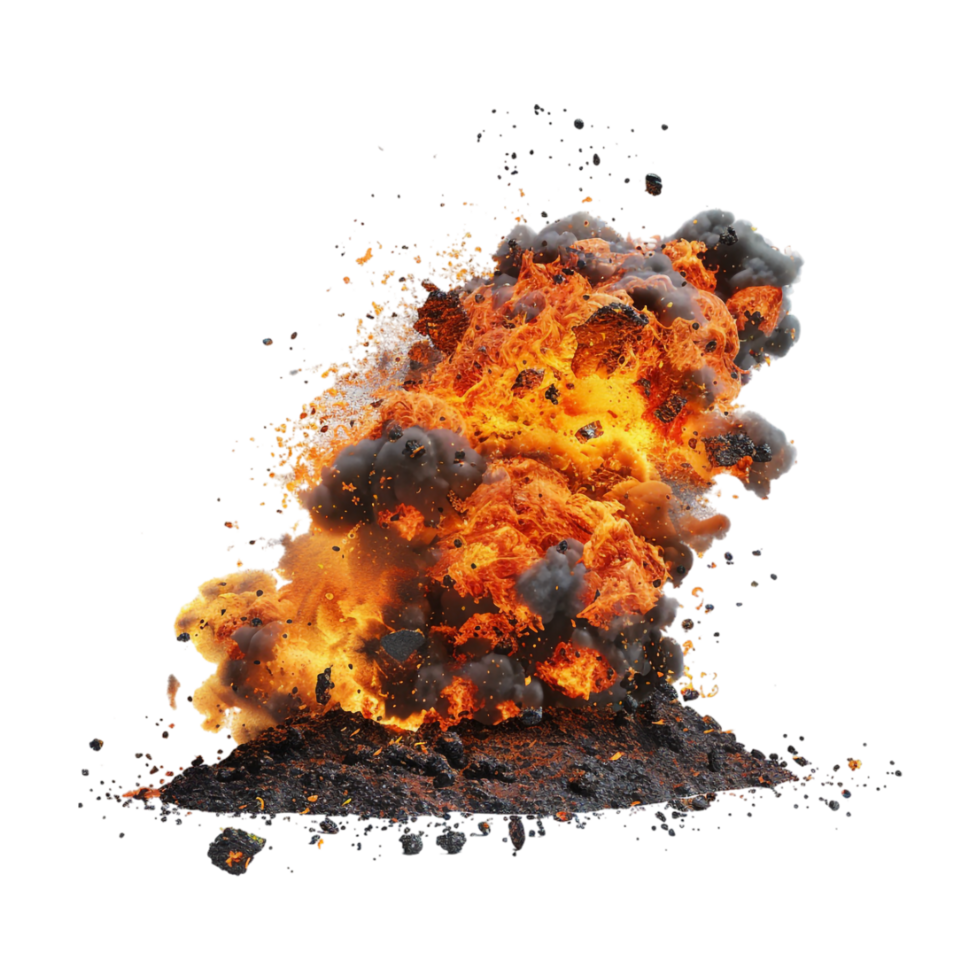 Lava Explosion on Transparent Background png